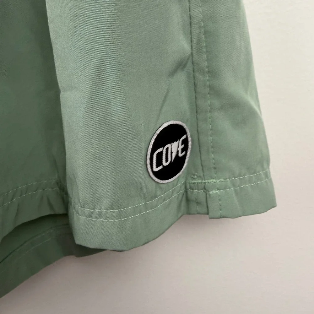 Cove USA Mens Sage Green Recycled Stretch Swim Trunks Board Shorts Size 36